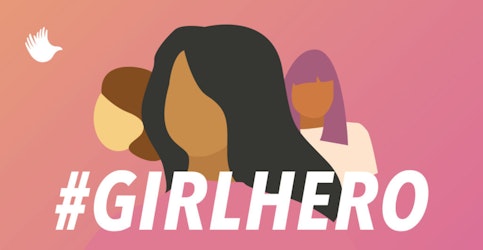 #girlhero graphic design with 3 different colors of girls faces